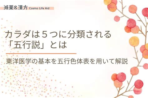 五行 健康|カラダは5つに分類される「五行説」とは｜東洋医学 